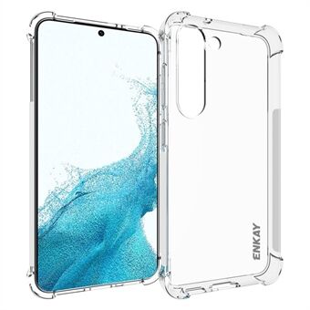 ENKAY HOED Prince Voor Samsung Galaxy S23 TPU Verdikte Hoeken Shock Absorberen Case Antislip Strip Edge Clear Telefoon cover