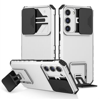 Voor Samsung Galaxy S23 Kickstand Telefoonhoes Slide Camerabescherming PC + TPU Drop-proof Cover