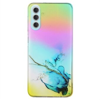 Voor Samsung Galaxy S23 kleurrijke laser zachte TPU telefoonhoes reliëf marmeren patroon beschermhoes