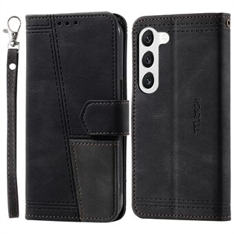 TTUDRCH Style 004 Splicing Phone Case voor Samsung Galaxy S23, RFID Blocking PU Leather Stand Wallet Magnetische Sluiting Cover