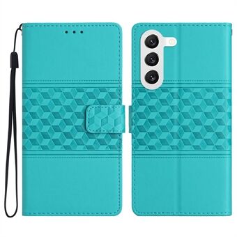 Skin Touch Feeling Telefoonhoes voor Samsung Galaxy S23 Retro bedrukt patroon PU lederen mobiele telefoonhoes Stand met riem