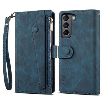 ESEBLE Star Series lederen flip-portemonneehoes voor Samsung Galaxy S23, PU-leer multifunctionele zak met Stand Schokbestendige mobiele telefoonhoes met draagriem