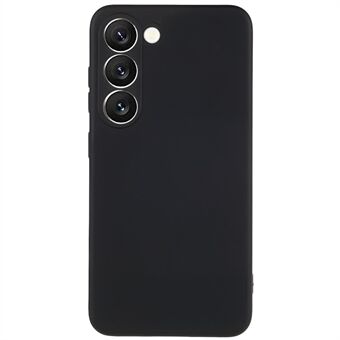 Voor Samsung Galaxy S23 Vloeibare siliconen Textuur Zachte TPU Telefoonhoes Arc Edge 2.0mm Dik Valbescherming Achterkant - Zwart