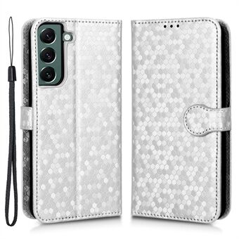 Polsband Telefoon Shell voor Samsung Galaxy S23, Dot patroon bedrukte telefoonhoes PU lederen schokbestendige portemonnee Stand case