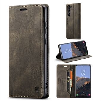 AUTSPACE A01-serie voor Samsung Galaxy S23 RFID-blokkering Anti-drop telefoonhoes Retro textuur PU lederen portemonnee Stand Matte flip telefoonhoes