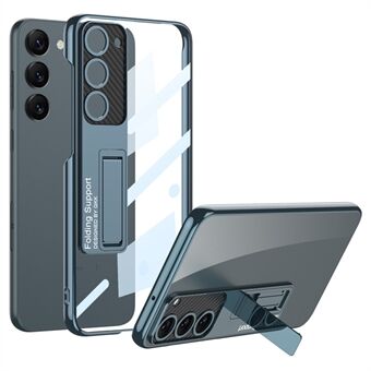GKK Phantom Bracket-serie voor Samsung Galaxy S23 Anti-collision Electroplating Phone Case Clear Hard PC Kickstand Cover