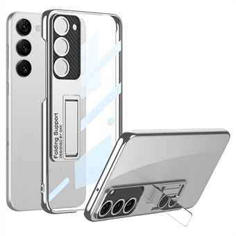 GKK Phantom Bracket-serie voor Samsung Galaxy S23 Anti-collision Electroplating Phone Case Clear Hard PC Kickstand Cover
