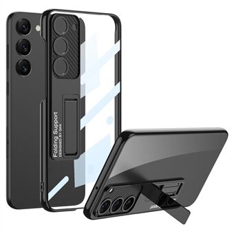 GKK Phantom Bracket-serie voor Samsung Galaxy S23 Anti-collision Electroplating Phone Case Clear Hard PC Kickstand Cover