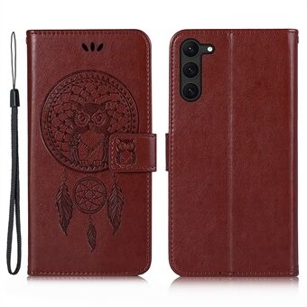 Voor Samsung Galaxy S23 PU lederen telefoonhoes Portemonnee Stand Uil Dream Catcher Patroon bedrukte hoes