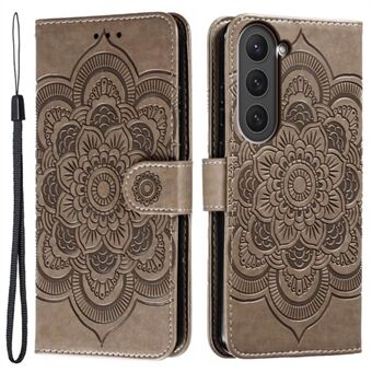 Voor Samsung Galaxy S23 PU-leer + TPU-telefoonhoes met opdruk Mandala Flower Flip Stand mobiele telefoonhoes