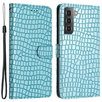 PU-lederen Stand voor Samsung Galaxy S23 Krokodiltextuur telefoon portemonnee-hoesje met draagriem