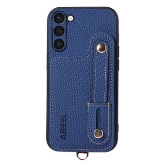 ABEEL Stijl 03 voor Samsung Galaxy S23 Carbonglasvezel textuur PU+TPU telefoonhoesje met RFID-blokkerende kaartsleuf en standaard