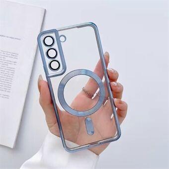 Voor Samsung Galaxy S23 Hoesje Electroplated Magnetic Clear TPU Telefoon Achterkant cover.