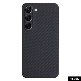 Voor Samsung Galaxy S23 Hoesje 1500D Grof Textuur Aramidevezel Smartphone Cover met Precieze Uitsparingen - Zwart