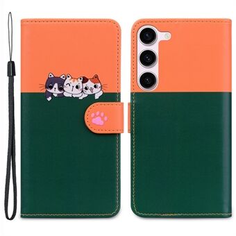 Cartoon Huisdieren Serie voor Samsung Galaxy S23 Schokbestendig Hoesje Portemonnee PU Lederen+TPU Telefoonhoes