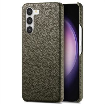 Y1 Voor Samsung Galaxy S23 Hoesje met litchi textuur, PU-leren coating, PC-schokabsorberende telefoonhoesje.