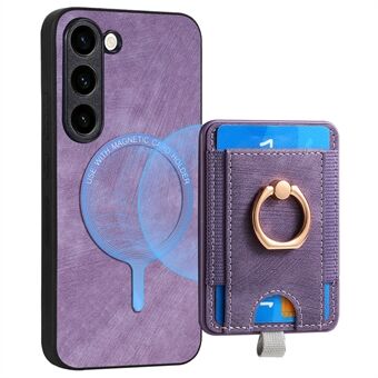 D7 Voor de Samsung Galaxy S23-hoes, verwijderbare 2-in-1 kaarthouder leren achterkant.