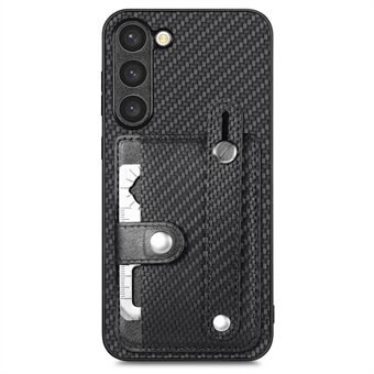 C1-01 Voor Samsung Galaxy S23 Hoesje met kaartsleuven Carbon Fiber Textuur Telefoonhoesje