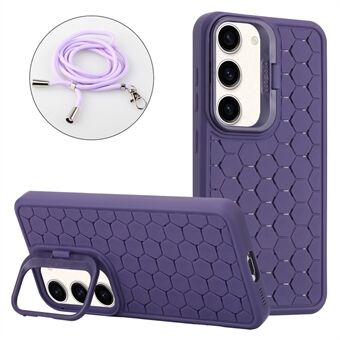 Voor Samsung Galaxy S23 Hoesje met Kickstand TPU Telefoonhoesje Honingraat Warmteafvoer Structuur