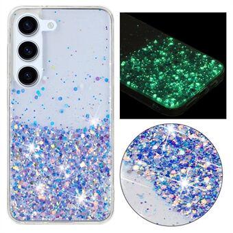 Voor Samsung Galaxy S23 Lumineuze Case Epoxy Glitter Sprankelende TPU Telefoonhoes