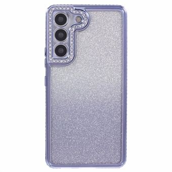 Voor de Samsung Galaxy S23 hoes TPU valbescherming met Rhinestone versiering en gradient telefoonbeschermer.