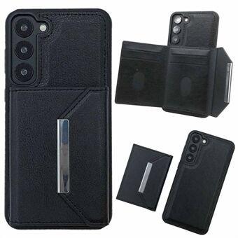 Voor Samsung Galaxy S23+ Hoesje Leer+TPU Telefoonhoesje Afneembare Kaartzakje Standaard