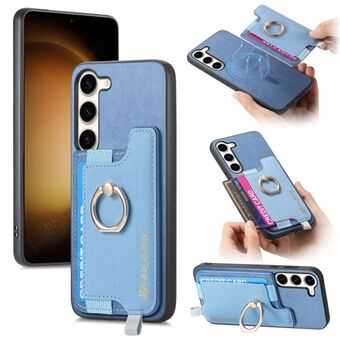 B5 Voor Samsung Galaxy S23+ Hoesje 2-in-1 Magnetische Afneembare Kaartenhouder Leer+TPU Telefoonhoesje