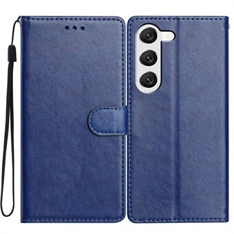 Voor Samsung Galaxy S23+ Lederen Telefoonhoes Wallet Stand Cover met Handige Band