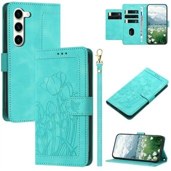 Voor Samsung Galaxy S23+ Hoesje Tulp Leren Telefoonhoesje met 5 Kaartsleuven Portemonnee