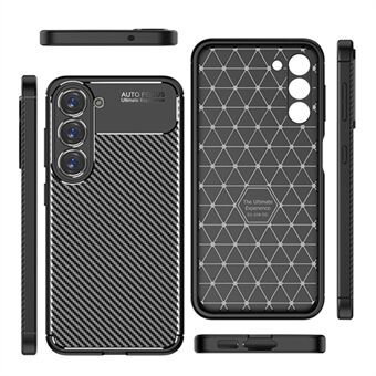 Voor Samsung Galaxy S23+ Koolstofvezeltextuur Flexibele TPU-telefoonhoes Valbestendige achterkant