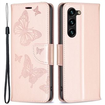 BF Imprinting Pattern Series-4 voor Samsung Galaxy S23+ PU lederen flip telefoonhoesje bedrukte vlinders Stand portemonnee folio cover