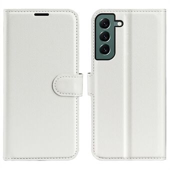 Voor Samsung Galaxy S23+ Volledige beschermhoes Flip Stand Portemonnee Anti- Scratch Litchi Textuur PU lederen telefoonhoes