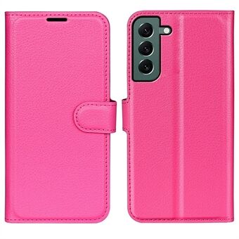 Voor Samsung Galaxy S23+ Volledige beschermhoes Flip Stand Portemonnee Anti- Scratch Litchi Textuur PU lederen telefoonhoes