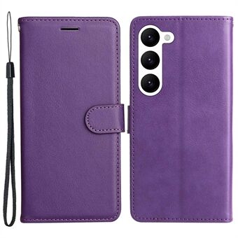 KT Leather Series-2 voor Samsung Galaxy S23+ Ondersteunende Stand Portemonnee ontwerp Effen kleur PU lederen telefoonhoes Magnetische telefoonhoes met riem