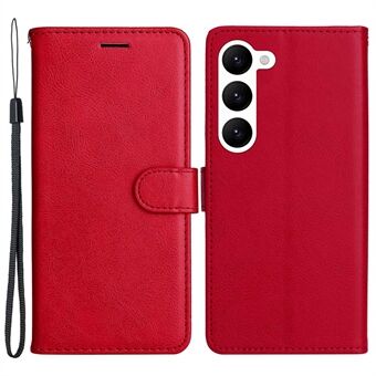 KT Leather Series-2 voor Samsung Galaxy S23+ Ondersteunende Stand Portemonnee ontwerp Effen kleur PU lederen telefoonhoes Magnetische telefoonhoes met riem