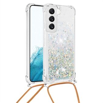 YB Quicksand Series-4 voor Samsung Galaxy S23+ Clear Sparkle Moving Quicksand Case Zachte TPU Beschermende Telefoonhoes met Lanyard