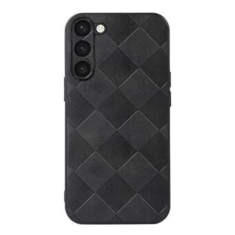 Voor Samsung Galaxy S23+ Bump Proof Grid Texture PU-leer gecoat Zacht TPU + Hard PC Hybrid Phone Case Beschermhoes