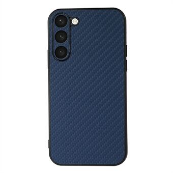 Voor Samsung Galaxy S23+ Anti-vingerafdruk Koolstofvezeltextuur Telefoonhoesje PU-leer gecoate TPU-achterkant