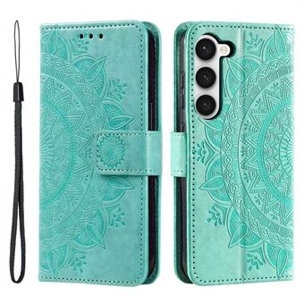 Voor Samsung Galaxy S23+ Mandala Bloem Bedrukt PU Lederen Flip Stand Portemonnee Case Magnetische Sluiting Volledige Beschermhoes