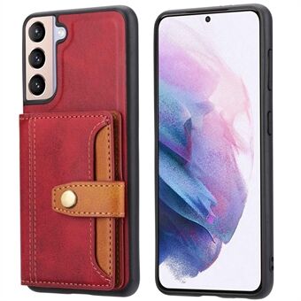 Voor Samsung Galaxy S23+ Kalftextuur Kleur Splitsing Valbestendig Telefoonhoesje Kaartsleuven Standaard PU-leer Gecoat TPU Smartphone Cover