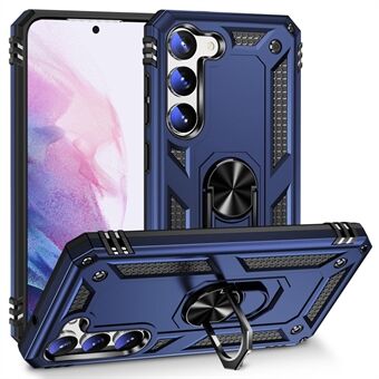 Voor Samsung Galaxy S23+ Valbestendig Militair hoesje Ring Kickstand Design PC + TPU Achterkant