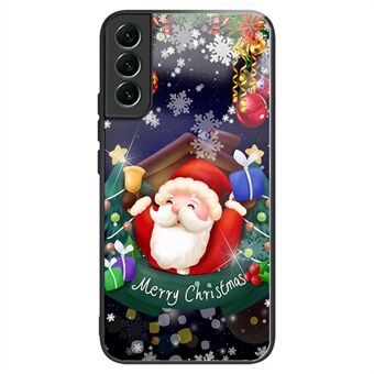 Voor Samsung Galaxy S23+ Anti- Scratch beschermhoes TPU + gehard glas Kerstpatroon Afdrukken Telefoon schokbestendig hoesje