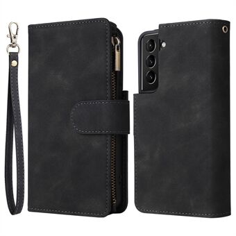 Voor Samsung Galaxy S23+ Meerdere kaartsleuven Ritsvak PU lederen tas Schokbestendig Portemonnee Stand Cover