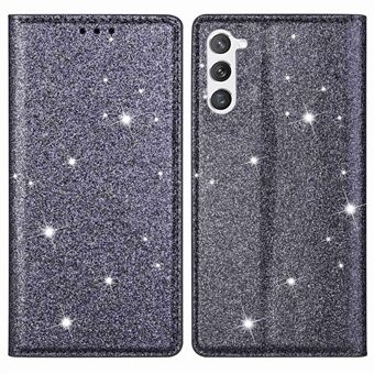 Voor Samsung Galaxy S23+ Glitter Pailletten Opvouwbare Stand Telefoonhoes PU Lederen Kaarthouder Anti-drop Cover