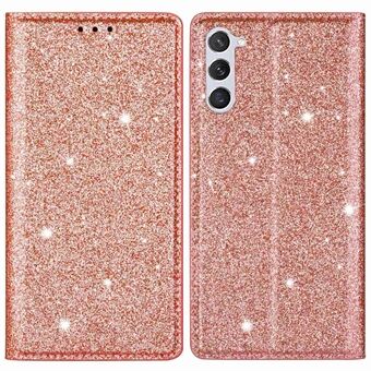 Voor Samsung Galaxy S23+ Glitter Pailletten Opvouwbare Stand Telefoonhoes PU Lederen Kaarthouder Anti-drop Cover