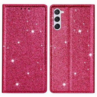 Voor Samsung Galaxy S23+ Glitter Pailletten Opvouwbare Stand Telefoonhoes PU Lederen Kaarthouder Anti-drop Cover