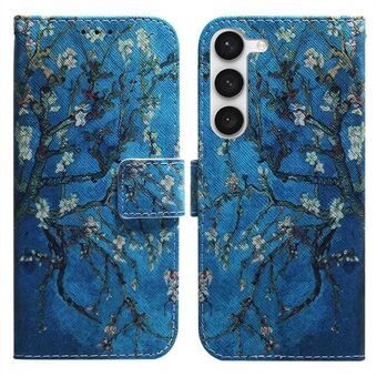 Voor Samsung Galaxy S23+ Patroonprint PU-leer Valbestendig Cover Magnetische sluiting Flip Stand Portemonnee-hoesje