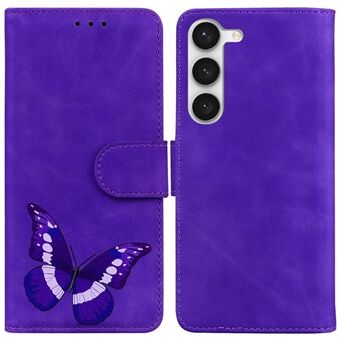 Voor Samsung Galaxy S23+ mobiele telefoon portemonnee hoesje met vlinderpatroon bedrukt PU-lederen skin-touch cover met Stand