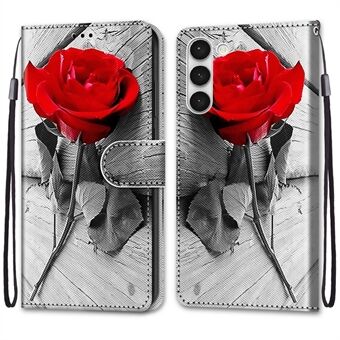 Schokbestendig hoesje voor Samsung Galaxy S23+ Patroon Afdrukken Portemonnee Telefoonhoesje Anti-drop Telefoonhoesje PU-leer Folio Flip Cover met riem / Stand