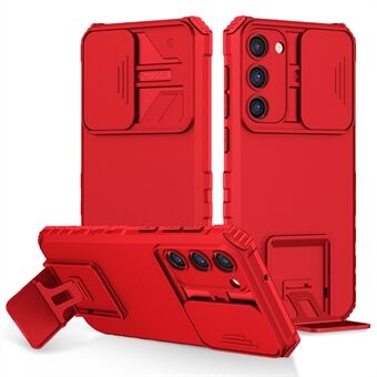 Voor Samsung Galaxy S23+ Kickstand PC + TPU Telefoonhoesje Slide Camerabeschermer Schokbestendige hoes